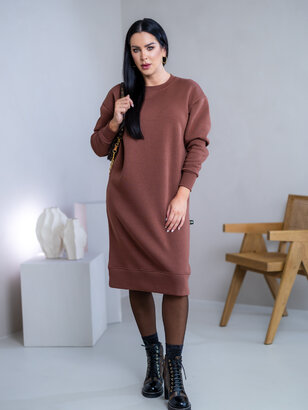 MIERNE VOĽNÉ MIKINOŠATY “KARLA” - HLADKÉ - MIDI DĹŽKA