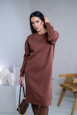 MIERNE VOĽNÉ MIKINOŠATY “KARLA” - HLADKÉ - MIDI DĹŽKA