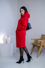 MIERNE VOĽNÉ MIKINOŠATY “KARLA” - S KAPUCŇOU A VRECKOM - MIDI DĹŽKA