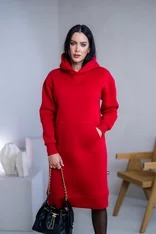 MIERNE VOĽNÉ MIKINOŠATY “KARLA” - S KAPUCŇOU A VRECKOM - MIDI DĹŽKA