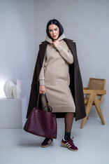 MIERNE VOĽNÉ MIKINOŠATY “KARLA” - S KAPUCŇOU A VRECKOM - MIDI DĹŽKA