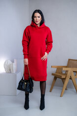 MIERNE VOĽNÉ MIKINOŠATY “KARLA” - S KAPUCŇOU A VRECKOM - MIDI DĹŽKA