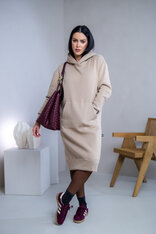 MIERNE VOĽNÉ MIKINOŠATY “KARLA” - S KAPUCŇOU A VRECKOM - MIDI DĹŽKA