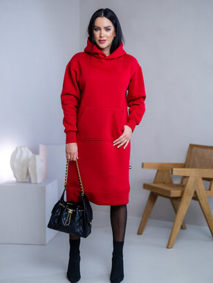 MIERNE VOĽNÉ MIKINOŠATY “KARLA” - S KAPUCŇOU A VRECKOM - MIDI DĹŽKA