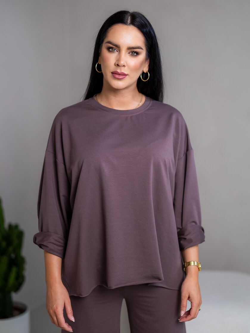 MIKINA EXTREM OVERSIZE “VIVIENE” - HLADKÁ