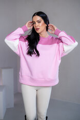 MIKINA “KONTRASTY” - BABY PINK / OLD PINK / OFF WHITE