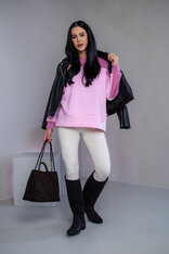 MIKINA “KONTRASTY” - BABY PINK / OLD PINK / OFF WHITE