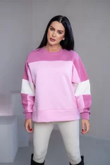 MIKINA “KONTRASTY” - BABY PINK / OLD PINK / OFF WHITE