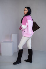 MIKINA “KONTRASTY” - BABY PINK / OLD PINK / OFF WHITE