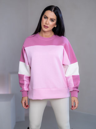 MIKINA “KONTRASTY” - BABY PINK / OLD PINK / OFF WHITE