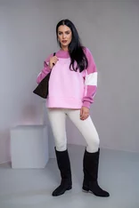 MIKINA “KONTRASTY” - BABY PINK / OLD PINK / OFF WHITE