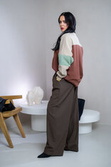 MIKINA “KONTRASTY” - BROWN / BEIGE / LIGHT OLIVE