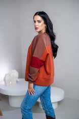 MIKINA “KONTRASTY” - BROWN / BEIGE / LIGHT OLIVE