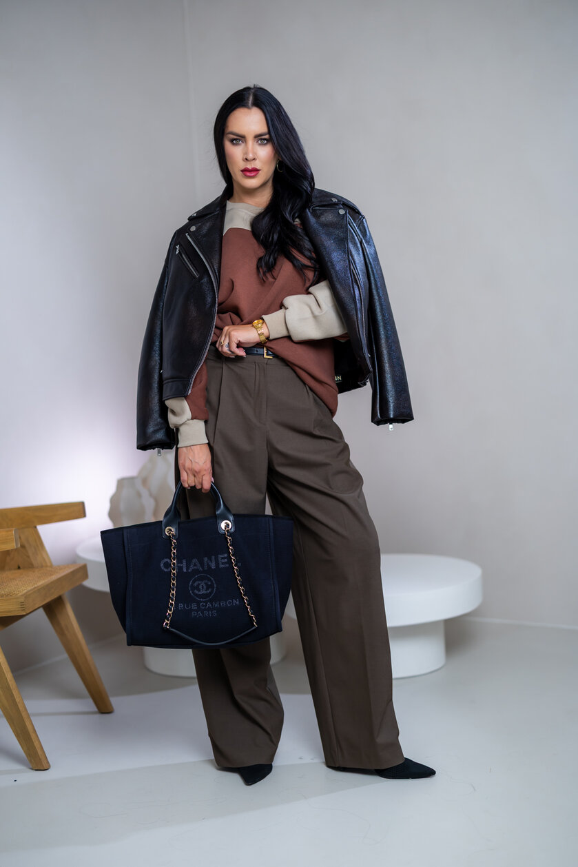 MIKINA “KONTRASTY” - BROWN / BEIGE / LIGHT OLIVE