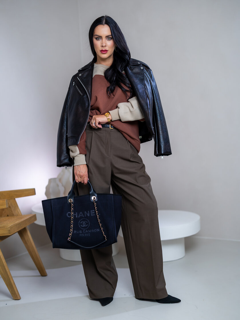 MIKINA “KONTRASTY” - BROWN / BEIGE / LIGHT OLIVE