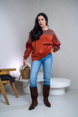 MIKINA “KONTRASTY” - BROWN / BEIGE / LIGHT OLIVE