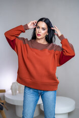 MIKINA “KONTRASTY” - BURNT UMBER / BROWN / RED WINE