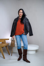 MIKINA “KONTRASTY” - BURNT UMBER / BROWN / RED WINE