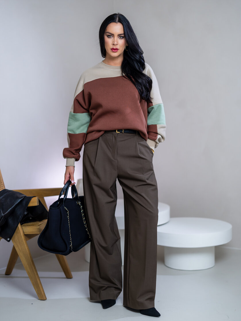 MIKINA “KONTRASTY” - BURNT UMBER / BROWN / RED WINE