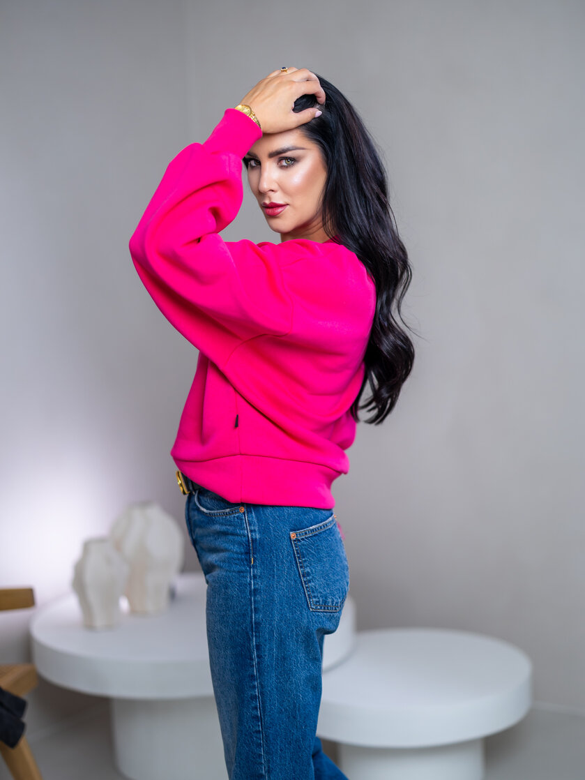 MIKINA S OBJEMNÝMI RUKÁVMI “ASPEN” - HLADKÁ