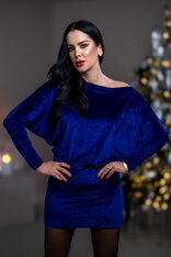 MINI ŠATY “RAMONA” S NETOPIERÍMI RUKÁVMI A LODIČKOVÝM VÝSTRIHOM