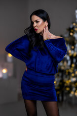 MINI ŠATY “RAMONA” S NETOPIERÍMI RUKÁVMI A LODIČKOVÝM VÝSTRIHOM