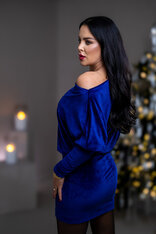 MINI ŠATY “RAMONA” S NETOPIERÍMI RUKÁVMI A LODIČKOVÝM VÝSTRIHOM