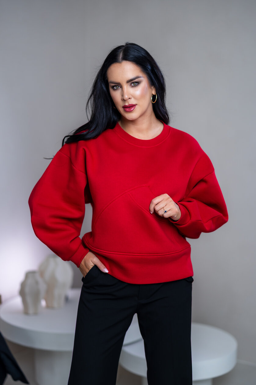 MINIMALISTICKÁ MIKINA S OBJEMNÝMI RUKÁVMI A VRECKOM “RYAN”