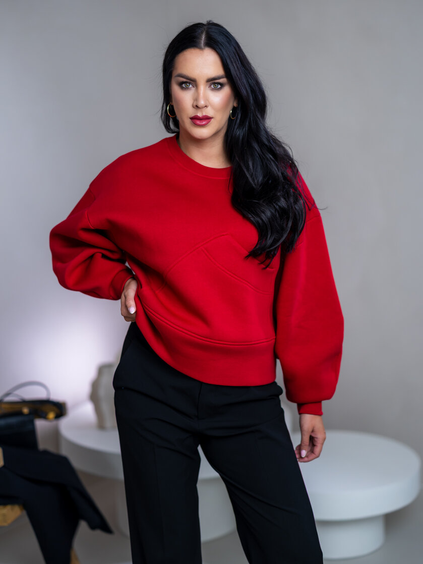 MINIMALISTICKÁ MIKINA S OBJEMNÝMI RUKÁVMI A VRECKOM “RYAN”