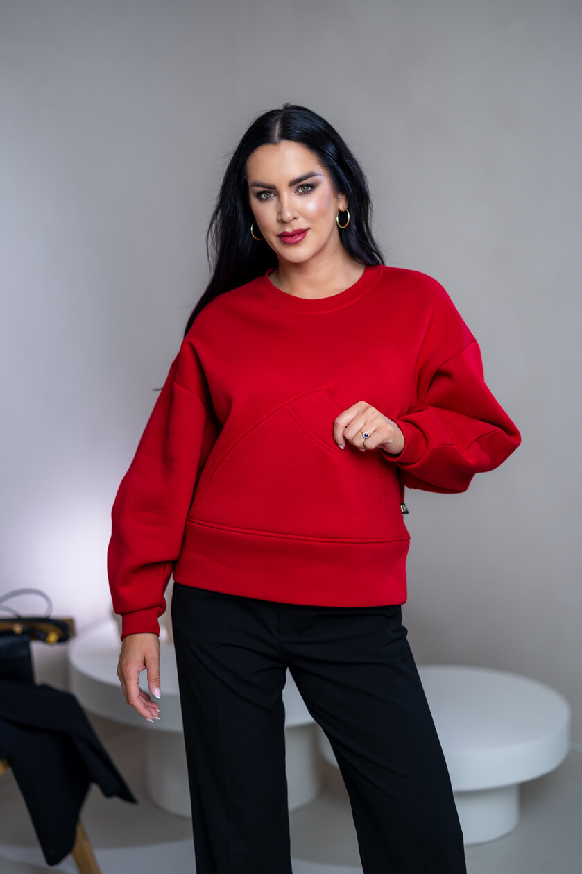 MINIMALISTICKÁ MIKINA S OBJEMNÝMI RUKÁVMI A VRECKOM “RYAN”