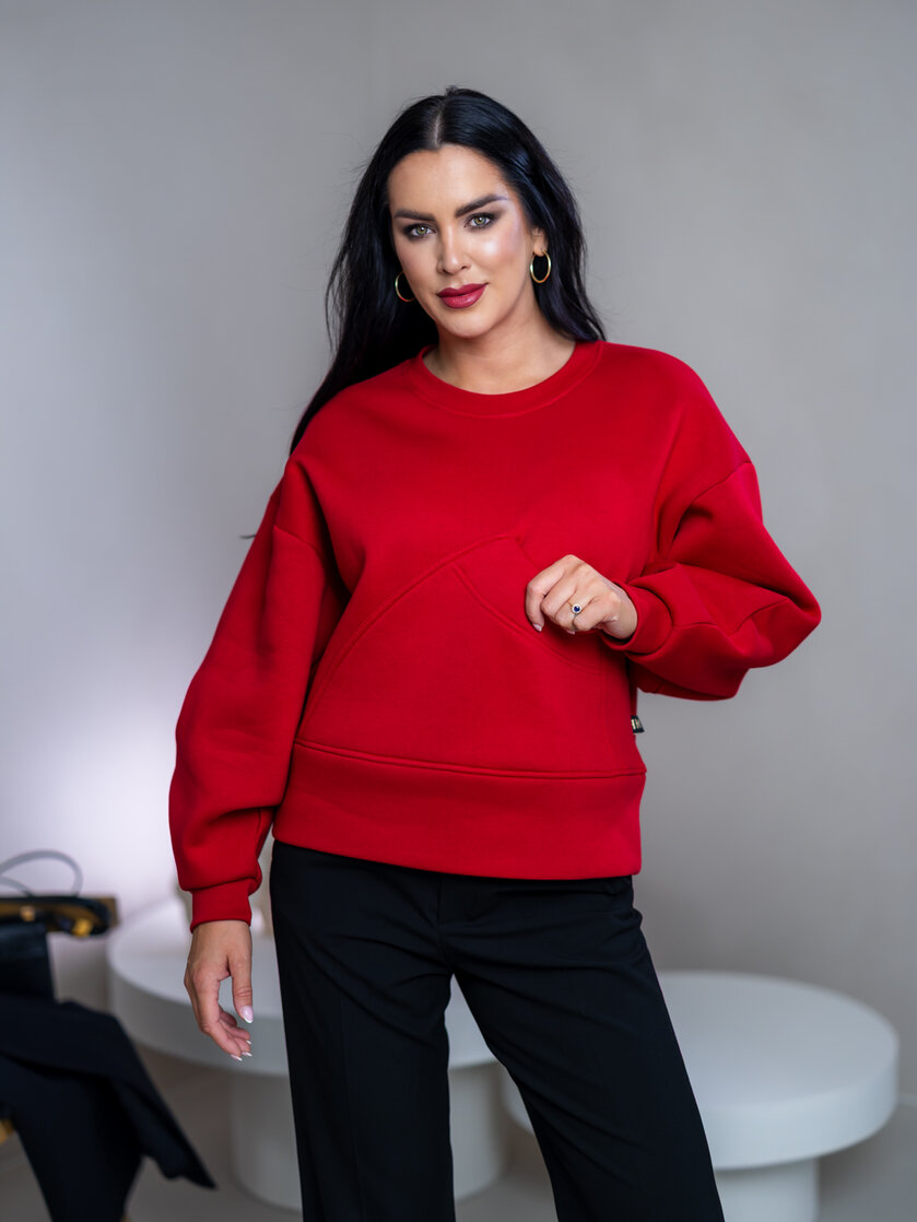 MINIMALISTICKÁ MIKINA S OBJEMNÝMI RUKÁVMI A VRECKOM “RYAN”