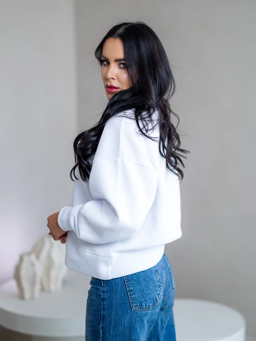 OVERSIZE MIKINA “ARIANNA” - ZÁKLADNÁ DĹŽKA - ETIKETA NA PRSIACH