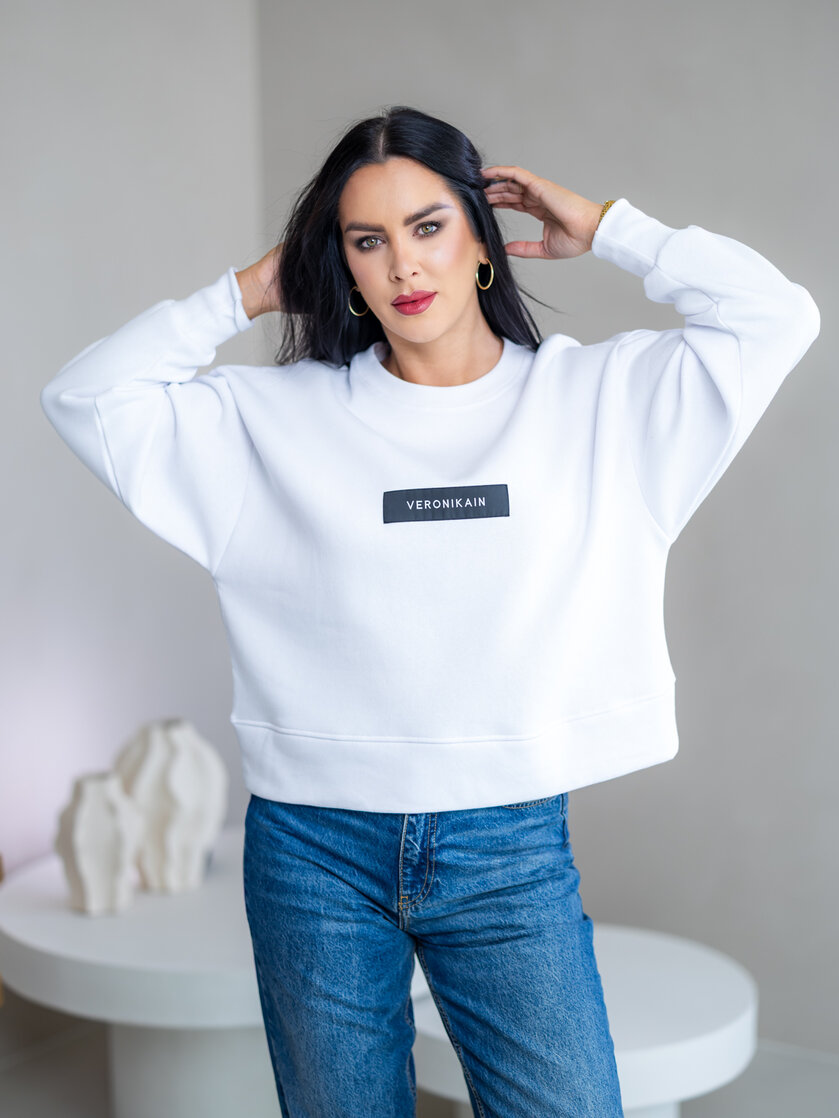 OVERSIZE MIKINA “ARIANNA” - ZÁKLADNÁ DĹŽKA - ETIKETA NA PRSIACH