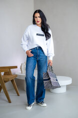 OVERSIZE MIKINA “ARIANNA” - ZÁKLADNÁ DĹŽKA - ETIKETA NA PRSIACH