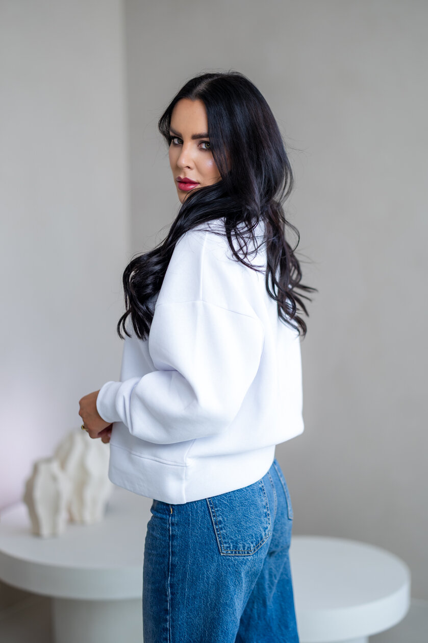 OVERSIZE MIKINA “ARIANNA” - ZÁKLADNÁ DĹŽKA - ETIKETA NA PRSIACH