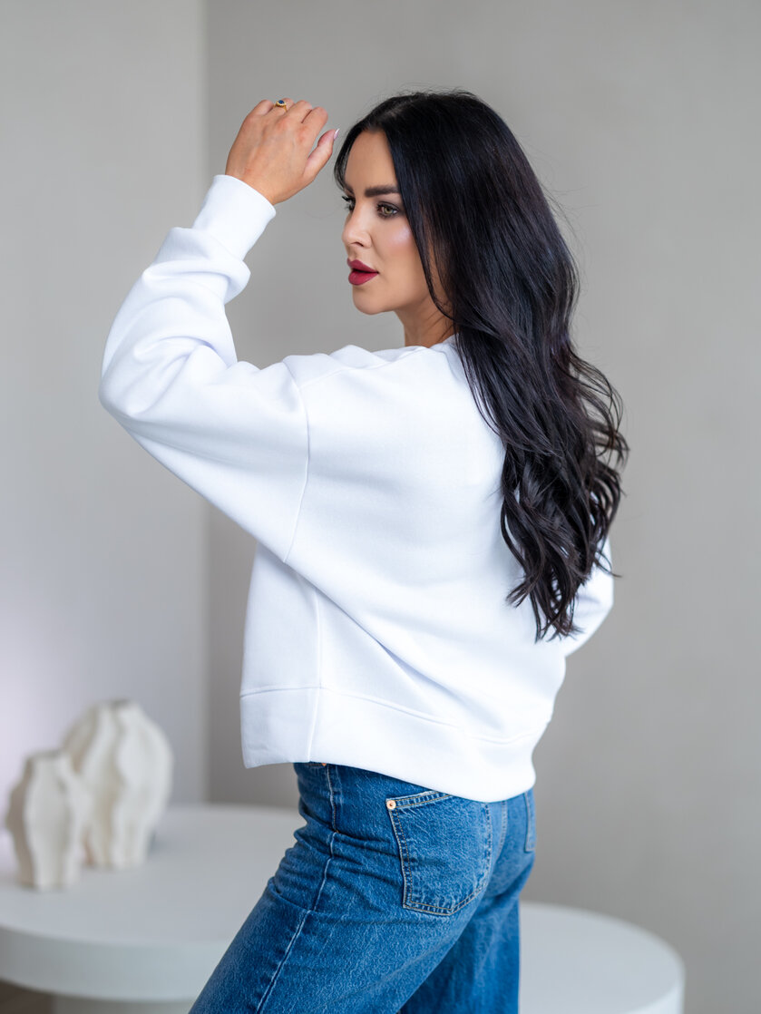 OVERSIZE MIKINA “ARIANNA” - ZÁKLADNÁ DĹŽKA - ETIKETA NA PRSIACH