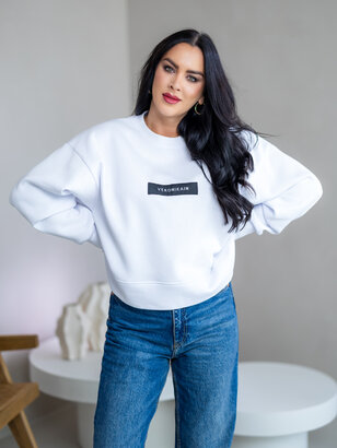 OVERSIZE MIKINA “ARIANNA” - ZÁKLADNÁ DĹŽKA - ETIKETA NA PRSIACH