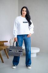 OVERSIZE MIKINA “ARIANNA” - ZÁKLADNÁ DĹŽKA - ETIKETA NA PRSIACH