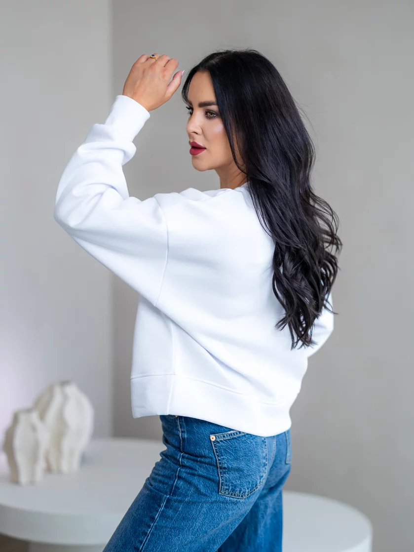 OVERSIZE MIKINA “ARIANNA” - ZÁKLADNÁ DĹŽKA - ETIKETA NA PRSIACH