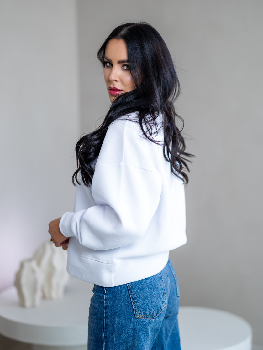 OVERSIZE MIKINA “ARIANNA” - ZÁKLADNÁ DĹŽKA - ETIKETA NA PRSIACH