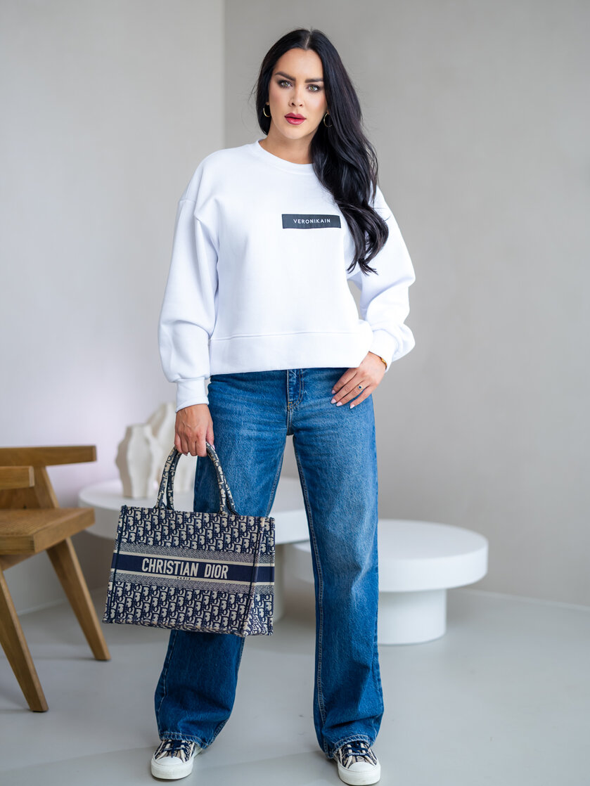 OVERSIZE MIKINA “ARIANNA” - ZÁKLADNÁ DĹŽKA - ETIKETA NA PRSIACH