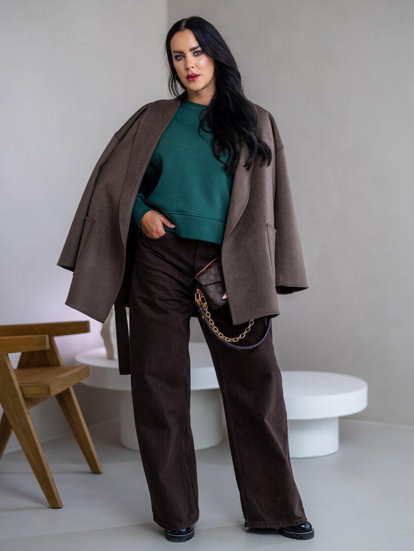OVERSIZE MIKINA “ARIANNA” - ZÁKLADNÁ DĹŽKA - HLADKÁ