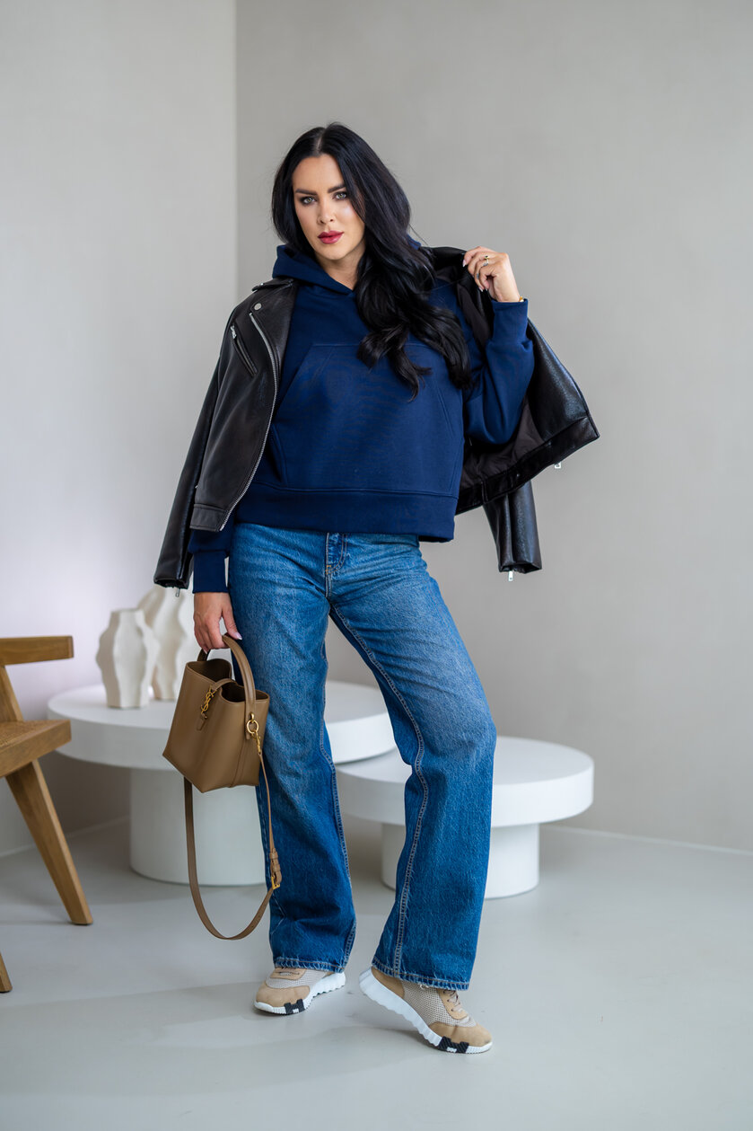 OVERSIZE MIKINA “ARIANNA” - ZÁKLADNÁ DĹŽKA - S VRECKOM A KAPUCŇOU