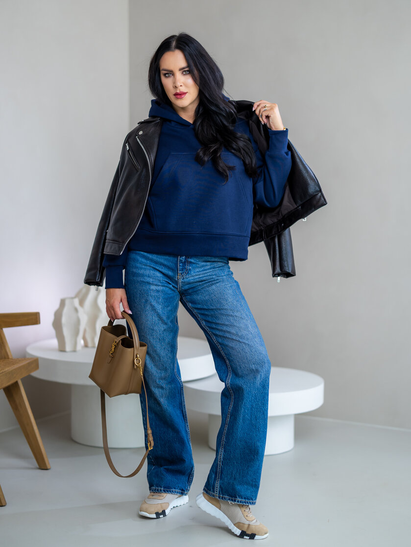 OVERSIZE MIKINA “ARIANNA” - ZÁKLADNÁ DĹŽKA - S VRECKOM A KAPUCŇOU