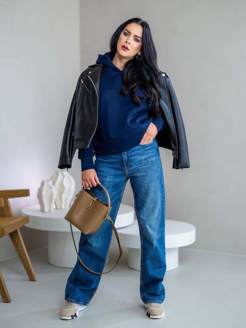 OVERSIZE MIKINA “ARIANNA” - ZÁKLADNÁ DĹŽKA - S VRECKOM A KAPUCŇOU