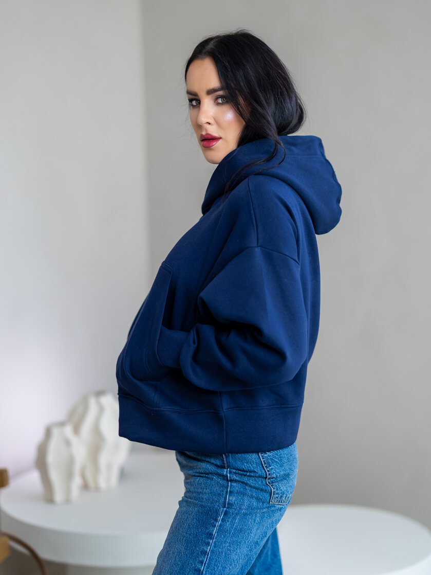 OVERSIZE MIKINA “ARIANNA” - ZÁKLADNÁ DĹŽKA - S VRECKOM A KAPUCŇOU