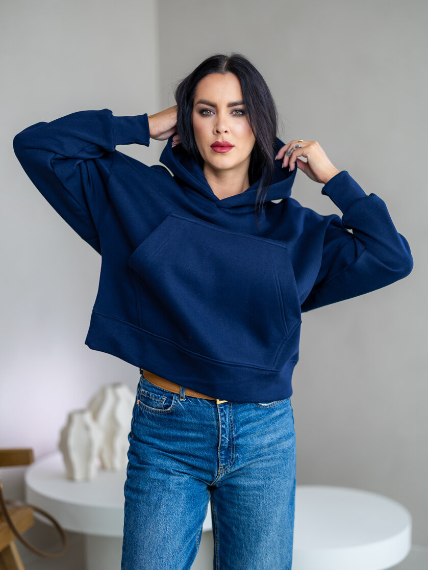 OVERSIZE MIKINA “ARIANNA” - ZÁKLADNÁ DĹŽKA - S VRECKOM A KAPUCŇOU