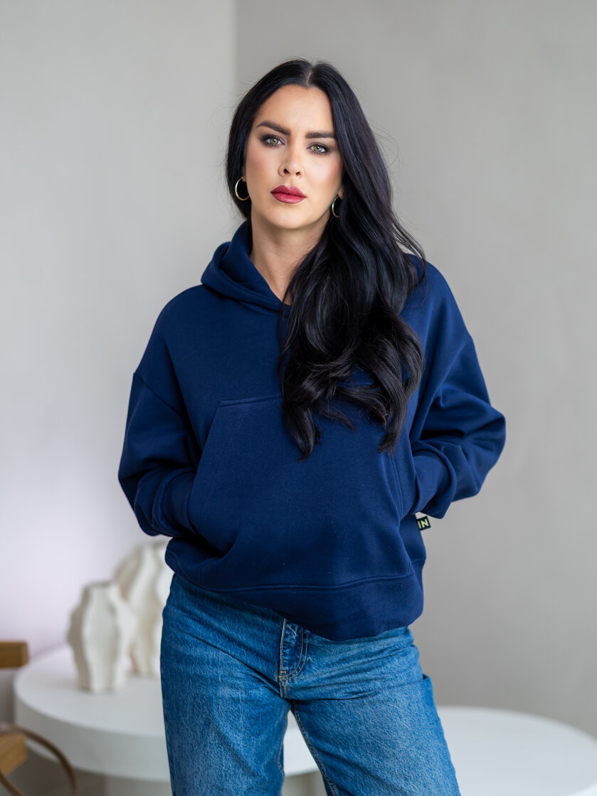 OVERSIZE MIKINA “ARIANNA” - ZÁKLADNÁ DĹŽKA - S VRECKOM A KAPUCŇOU