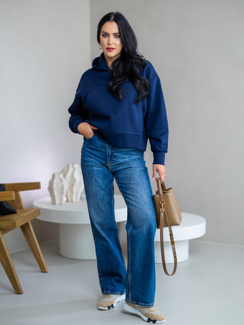 OVERSIZE MIKINA “ARIANNA” - ZÁKLADNÁ DĹŽKA - S VRECKOM A KAPUCŇOU