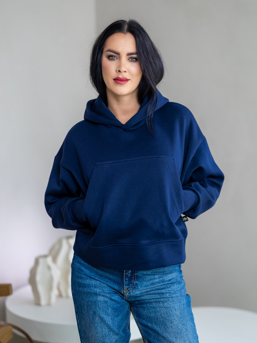 OVERSIZE MIKINA “ARIANNA” - ZÁKLADNÁ DĹŽKA - S VRECKOM A KAPUCŇOU